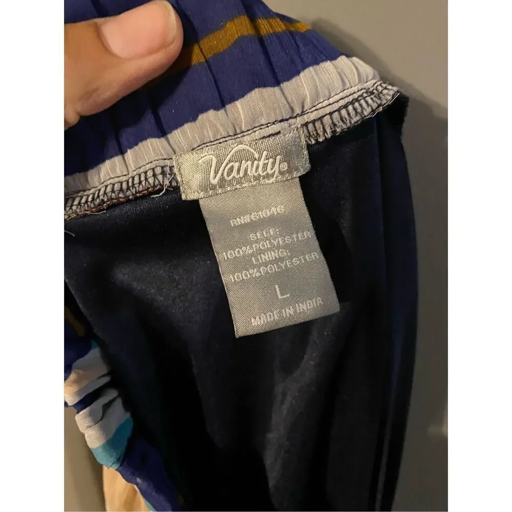 Vanity Stripes Pull On 2Fer Skirt Size Large